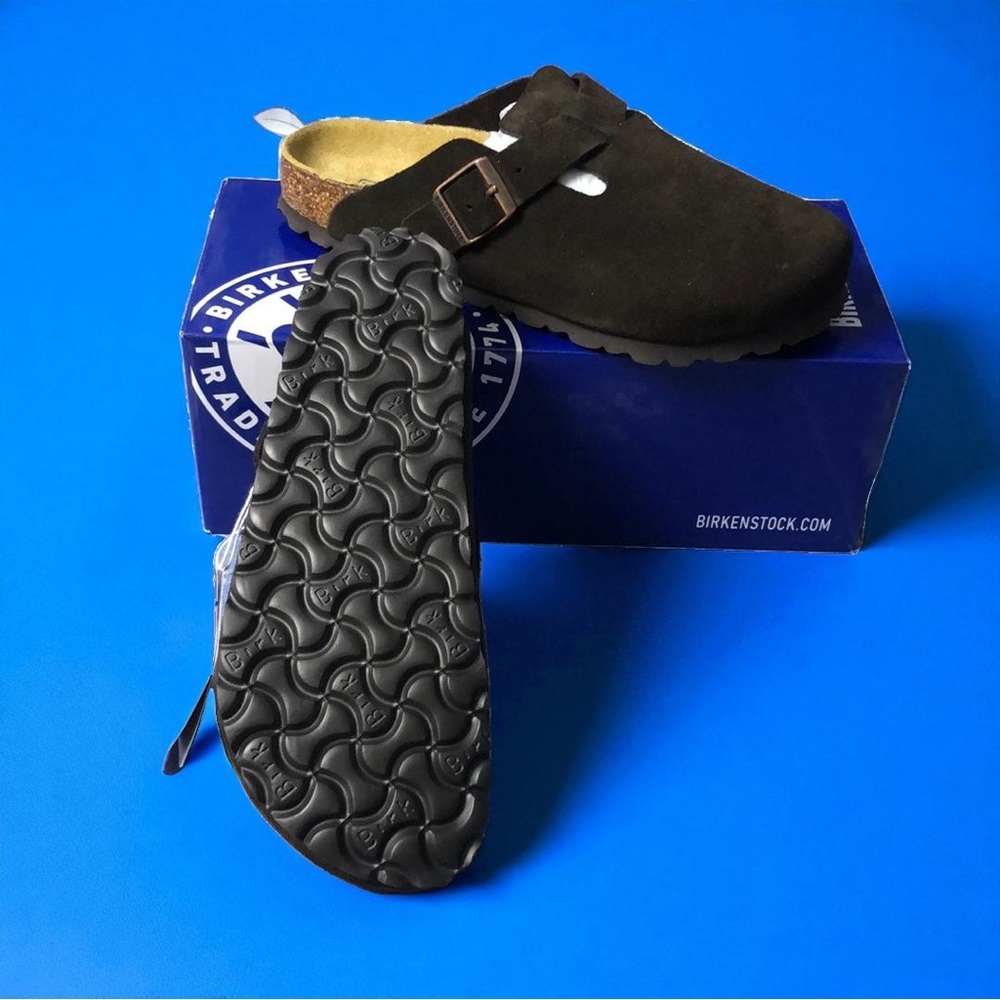 ⭐️Birkenstock Boston ⭐️Mocha Narrow Suede Mules - Picture 6 of 7